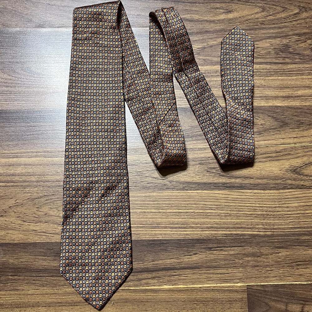 J.Z. Richards for Caplan's Geometric Pattern Silk Necktie
